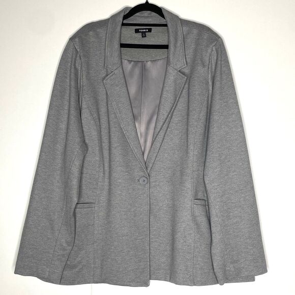 Torrid Studio Luxe Ponte Peplum Blazer Women's Plus Size 4X - Picture 8 of 8